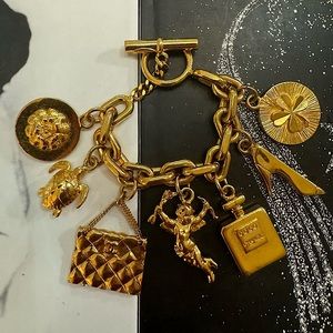 Chanel Vintage Gold Lucky Icons Charm Bracelet